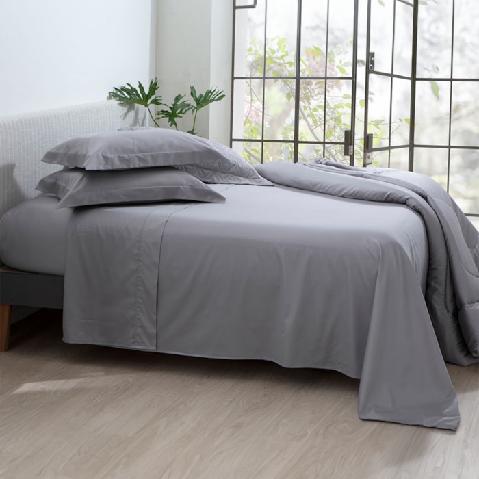 Jogo de Cama Casal 100% Algodão 300 Fios Silver Satinée Kacyumara - Madel Home