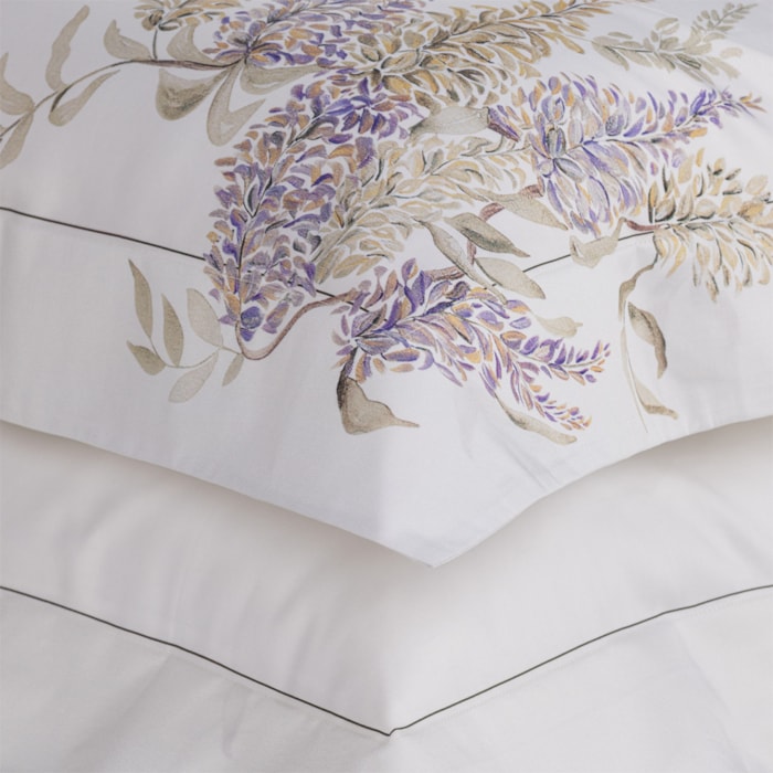 Jogo de Cama Casal 100% Algodão Egípcio 300 Fios Bordado Trastevere Trussardi - Madel Home