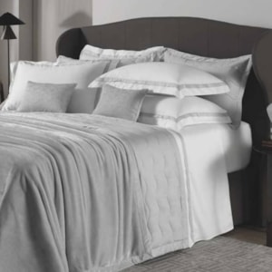 Jogo de Cama Casal 100% Algodão Egípcio 300 Fios Branco/Marmo Vercelli Trussardi