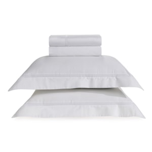 Jogo de Cama Casal 100% Algodão Egípcio 300 Fios Branco Piaceri Trussardi