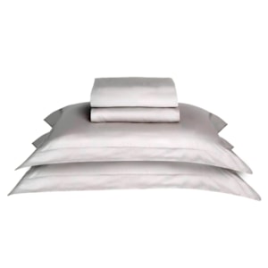 Jogo de Cama Casal 100% Fibra de Bambu 300 Fios Cinza