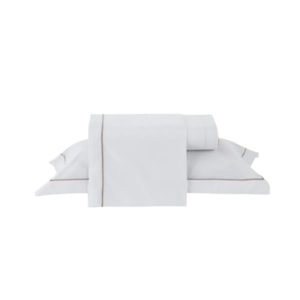 Jogo de Cama King 100% Algodão 200 Fios Branco/Fend Festone Kacyumara