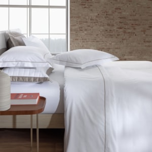 Jogo de Cama King 100% Algodão 200 Fios Branco/Fend Festone Kacyumara