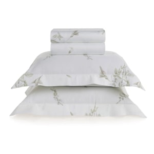 Jogo de Cama King 100% Algodão 200 Fios Branco Saboia Trussardi
