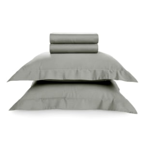 Jogo de Cama King 100% Algodão 200 Fios Nogueira Fendi Liso