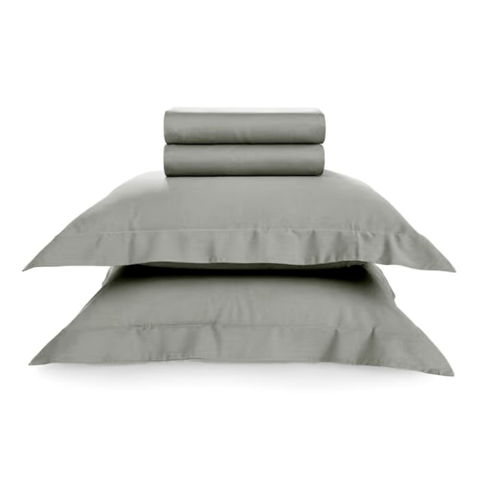 Jogo de Cama King 100% Algodão 200 Fios Nogueira Fendi Liso - Madel Home