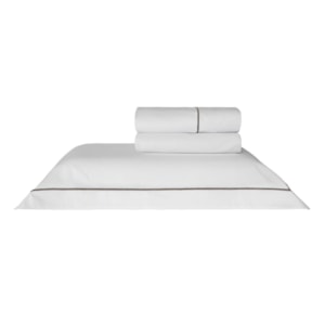 Jogo de Cama King 100% Algodão 300 Fios Branco/Fend Lazio Kacyumara