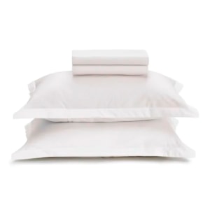 Jogo de Cama King 100% Algodão 300 Fios Ipê Branco Liso