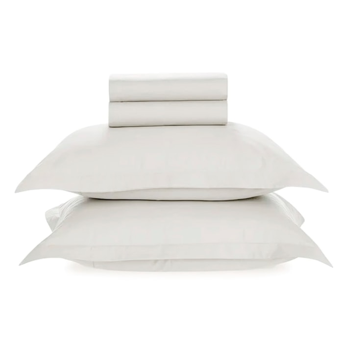 Jogo de Cama King 100% Algodão 300 Fios Ipê Cinza Liso - Madel Home