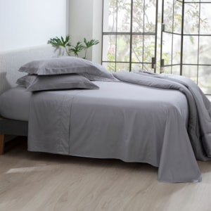 Jogo de Cama King 100% Algodão 300 Fios Silver Satinée Kacyumara