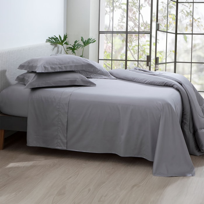 Jogo de Cama King 100% Algodão 300 Fios Silver Satinée Kacyumara - Madel Home
