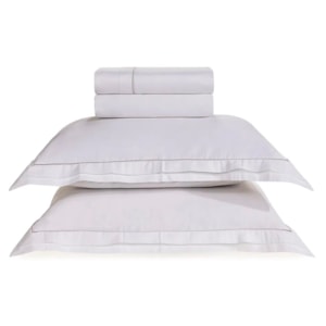 Jogo de Cama King 100% Algodão Egípcio 300 Fios Branco Doppio Trussardi