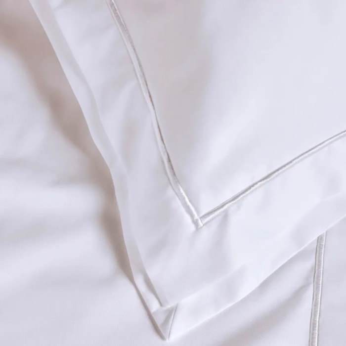 Jogo de Cama King 100% Algodão Egípcio 300 Fios Branco Doppio Trussardi - Madel Home