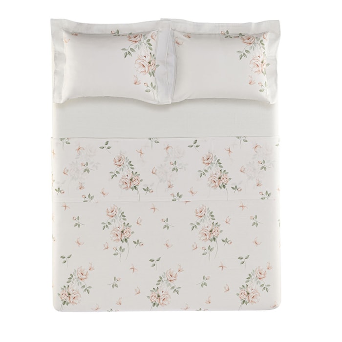 Jogo de Cama King 100% Algodão Egípcio 300 Fios Branco Felícia Karsten - Madel Home