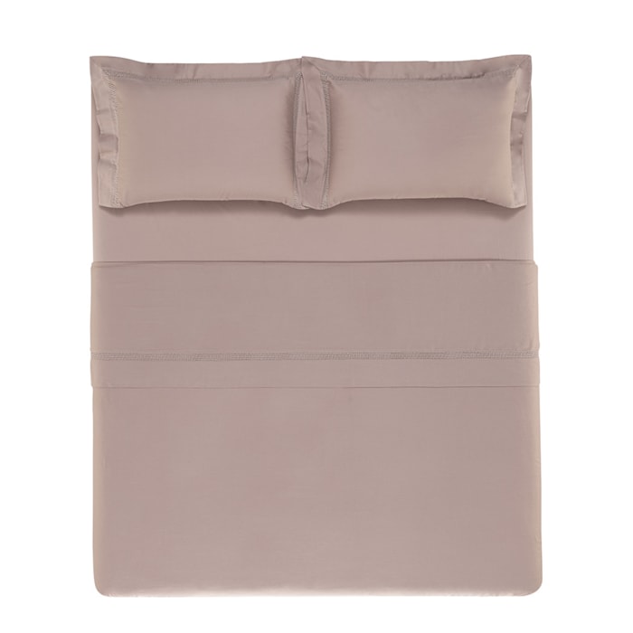 Jogo de Cama King 100% Algodão Egípcio 300 Fios Nocciola/Legno Marconi Trussardi - Madel Home