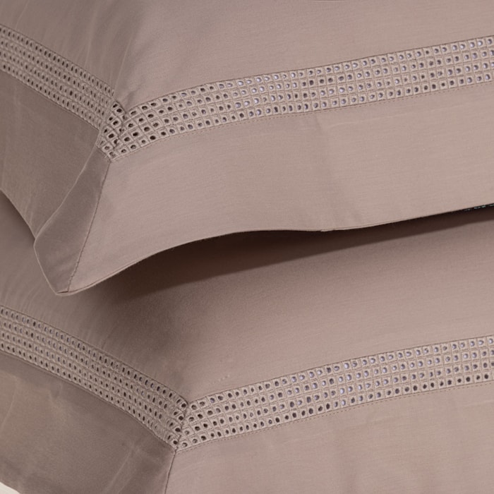 Jogo de Cama King 100% Algodão Egípcio 300 Fios Nocciola/Legno Marconi Trussardi - Madel Home