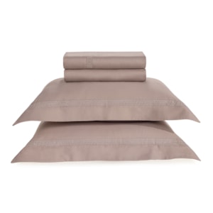 Jogo de Cama King 100% Algodão Egípcio 300 Fios Nocciola/Legno Marconi Trussardi