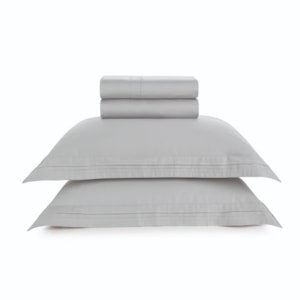 Jogo de Cama King 100% Algodão Egípcio 400 Fios Platino Naxos Trussardi