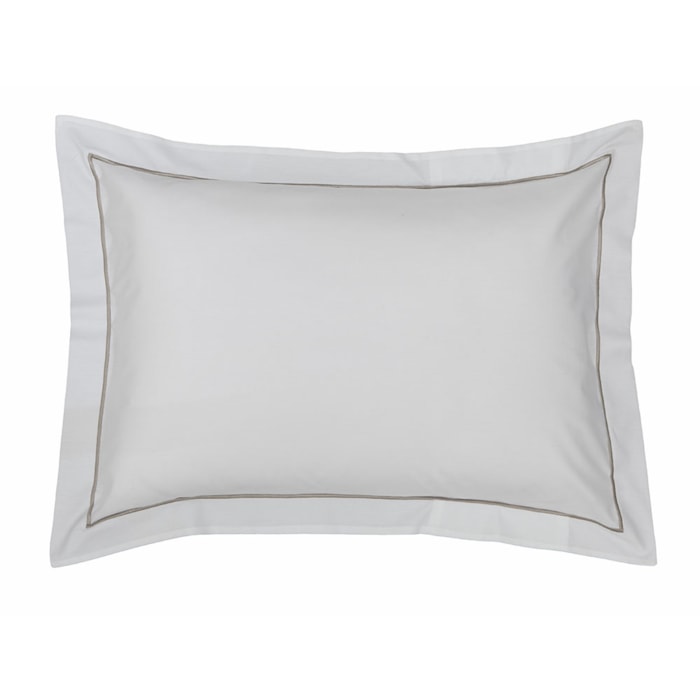 Jogo de Cama Queen 100% Algodão 200 Fios Branco/Fend Festone Kacyumara - Madel Home