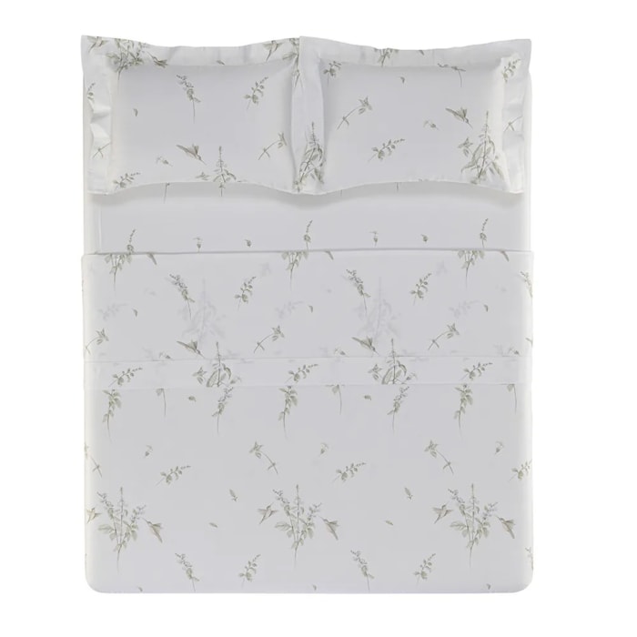Jogo de Cama Queen 100% Algodão 200 Fios Branco Saboia Trussardi - Madel Home