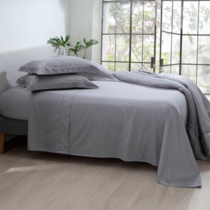 Jogo de Cama Queen 100% Algodão 300 Fios Silver Satinée Kacyumara