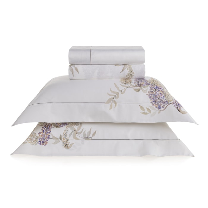 Jogo de Cama Queen 100% Algodão Egípcio 300 Fios Bordado Trastevere Trussardi - Madel Home