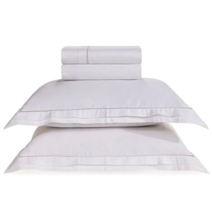 Jogo de Cama Queen 100% Algodão Egípcio 300 Fios Branco Doppio Trussardi