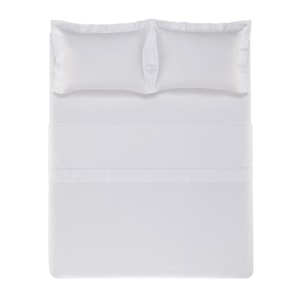 Jogo de Cama Queen 100% Algodão Egípcio 300 Fios Branco Piaceri Trussardi