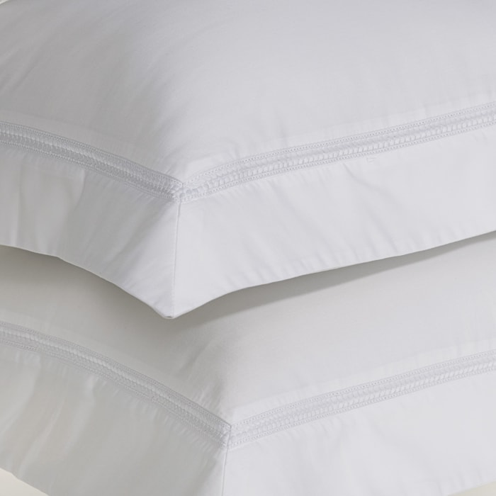 Jogo de Cama Queen 100% Algodão Egípcio 300 Fios Branco Piaceri Trussardi - Madel Home
