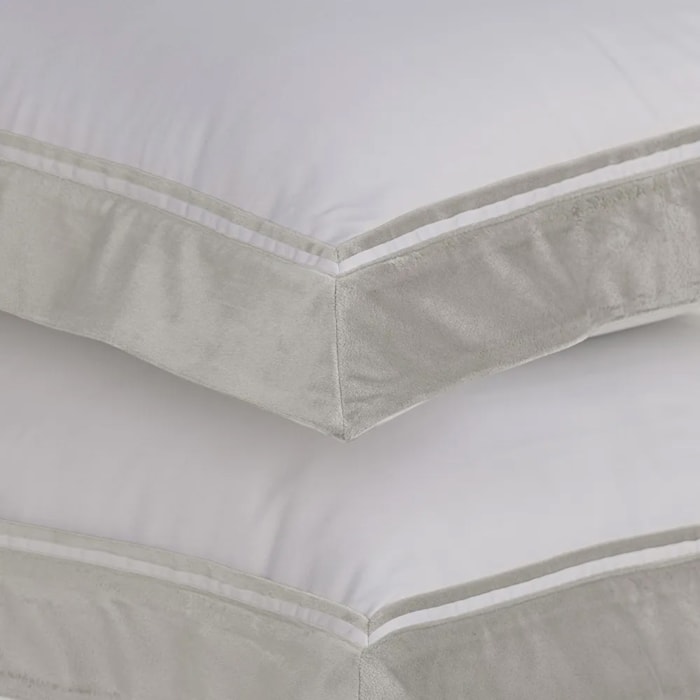 Jogo de Cama Queen 100% Algodão Egípcio 300 Fios Branco/Platino Valestro Trussardi - Madel Home
