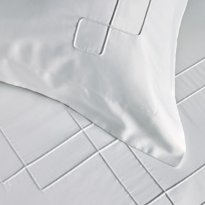 Jogo de Cama Queen 100% Algodão Egípcio 300 Fios Branco Vernazza Trussardi - Madel Home