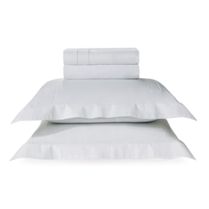 Jogo de Cama Queen 100% Algodão Egípcio 300 Fios Branco Vernazza Trussardi