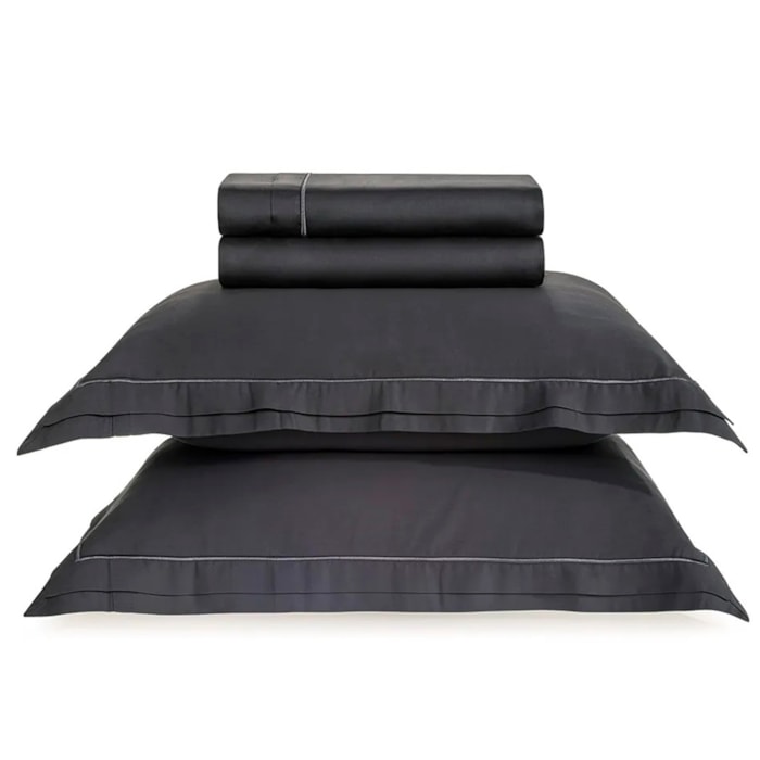 Jogo de Cama Queen 100% Algodão Egípcio 300 Fios Chumbo Doppio Trussardi - Madel Home