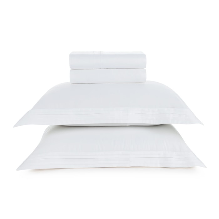 Jogo de Cama Queen 100% Algodão Egípcio 400 Fios Branco Naxos Trussardi - Madel Home