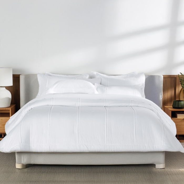Jogo de Cama Queen 100% Algodão Egípcio 400 Fios Branco Naxos Trussardi - Madel Home