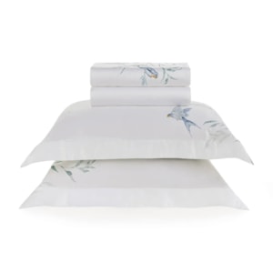 Jogo de Cama Queen 100% Bambu 300 Fios Bordado Rondini Trussardi