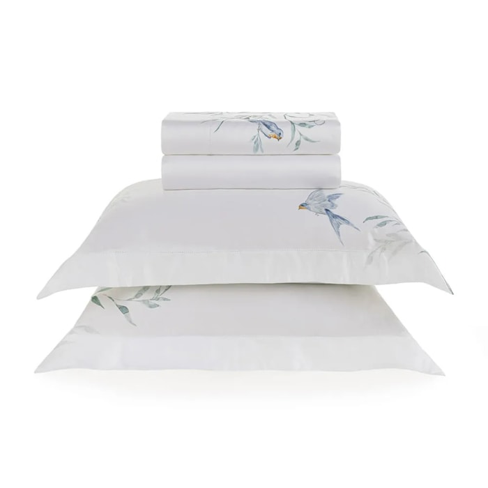 Jogo de Cama Queen 100% Bambu 300 Fios Bordado Rondini Trussardi - Madel Home