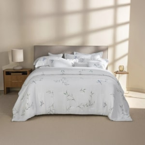 Jogo de Cama Queen 100% Bambu 300 Fios Bordado Rondini Trussardi