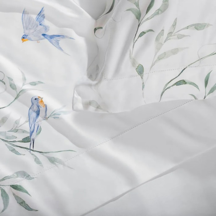 Jogo de Cama Queen 100% Bambu 300 Fios Bordado Rondini Trussardi - Madel Home