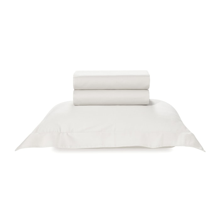 Jogo de Cama Solteiro 100% Algodão Egípcio 300 Fios Branco Bossa Karsten - Madel Home