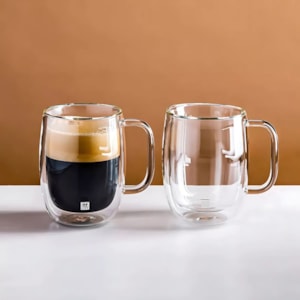 Jogo de Canecas Vidro Parede Dupla Espresso Sorrento Zwilling 80ml - 2 Peças 