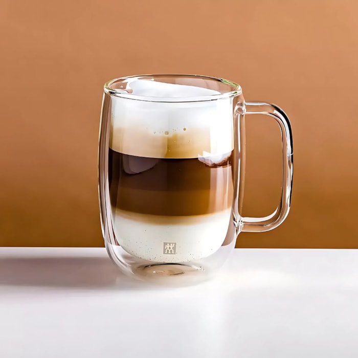 Jogo de Canecas Vidro Parede Dupla Espresso Sorrento Zwilling 80ml - 2 Peças - Madel Home