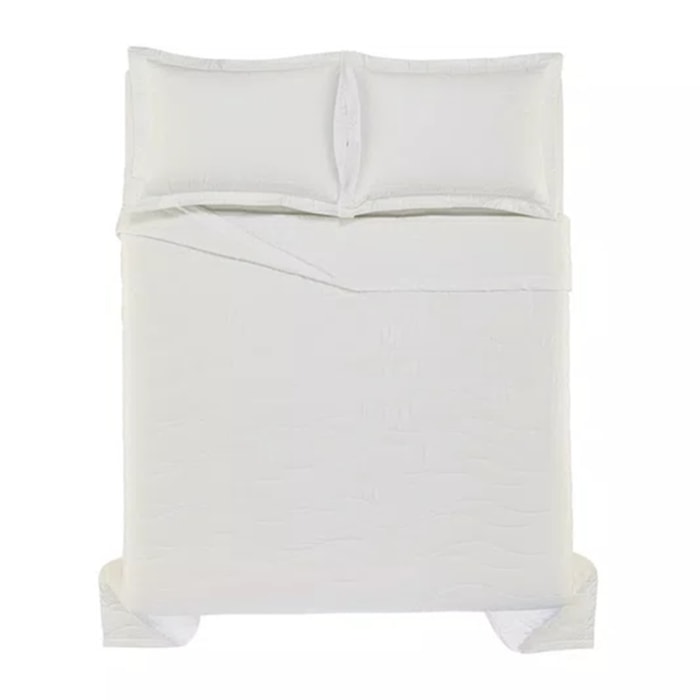 Jogo de Colcha King 100% Algodão Egípcio 300 Fios Branco Novara Trussardi - Madel Home