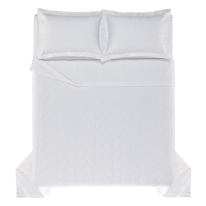 Jogo de Colcha King 100% Algodão Egípcio 300 Fios Branco Piaceri Trussardi - Madel Home