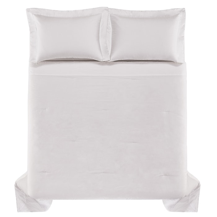 Jogo de Colcha Queen 100% Algodão Egípcio 300 Fios Branco Dianna Trussardi - Madel Home