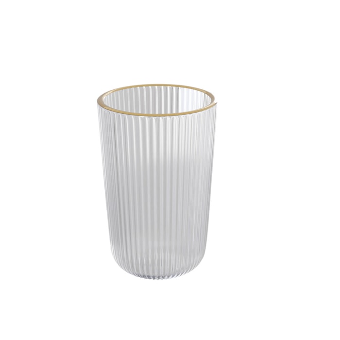 Jogo de Copos Altos de Vidro com Fio de Ouro Lines Wolff 450ml - 2 peças - Madel Home