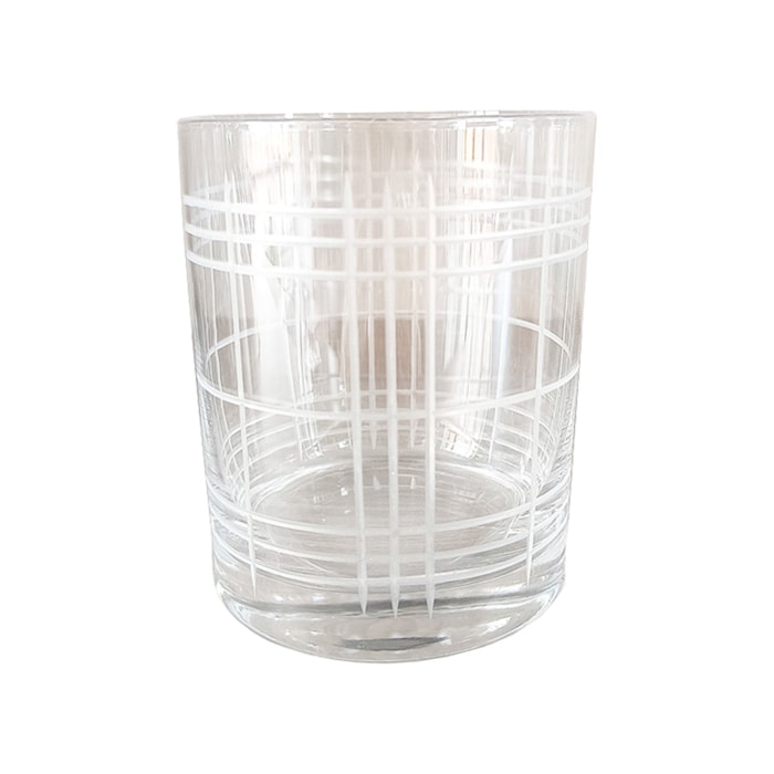 Jogo de Copos Baixo Filetes Transparentes 410ml - 6 Peças - Madel Home