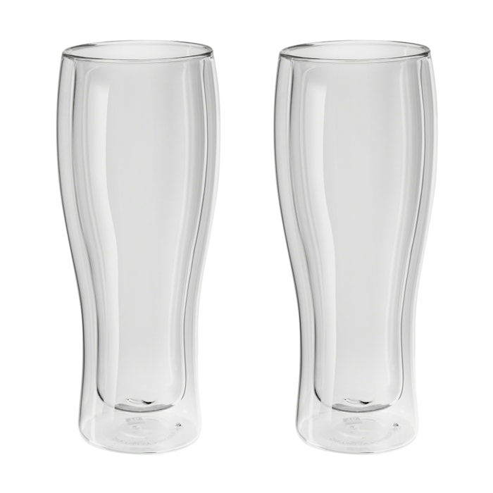 Jogo de Copos Cerveja Sorrento Vidro Parede Dupla Zwilling 414ml - 2 Peças - Madel Home