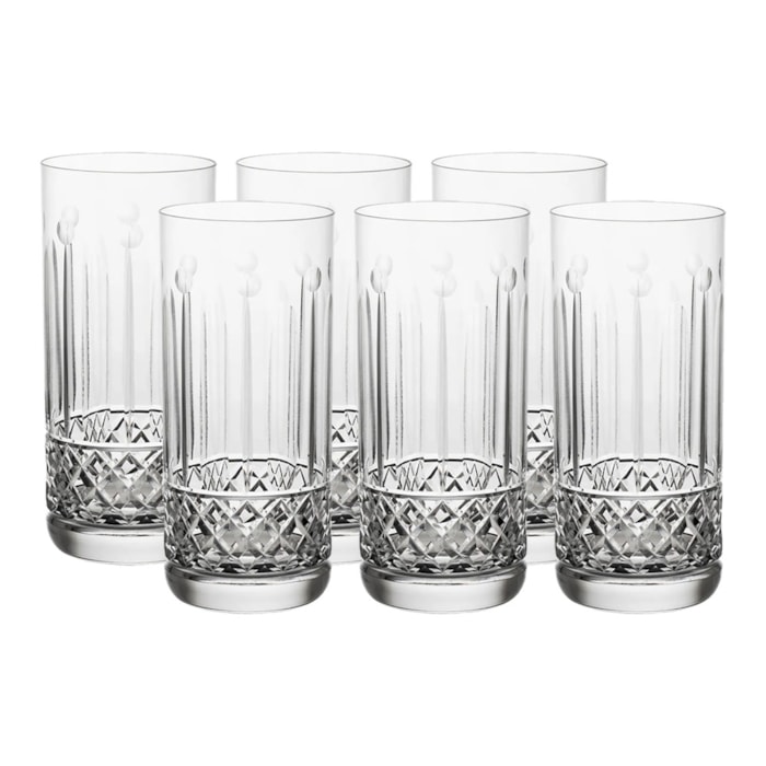 Jogo de Copos de Long Drink em Cristal Pérola Strauss 395ml - 6 Peças - Madel Home