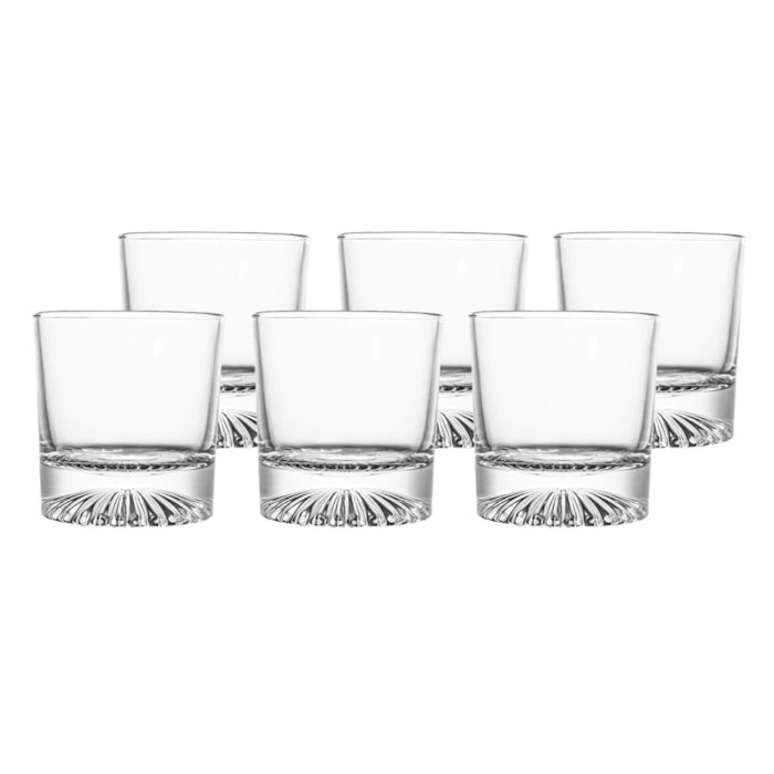 Jogo de Copos de Vidro Baixo Roulette Kenya 300mL - 6 Peças - Madel Home